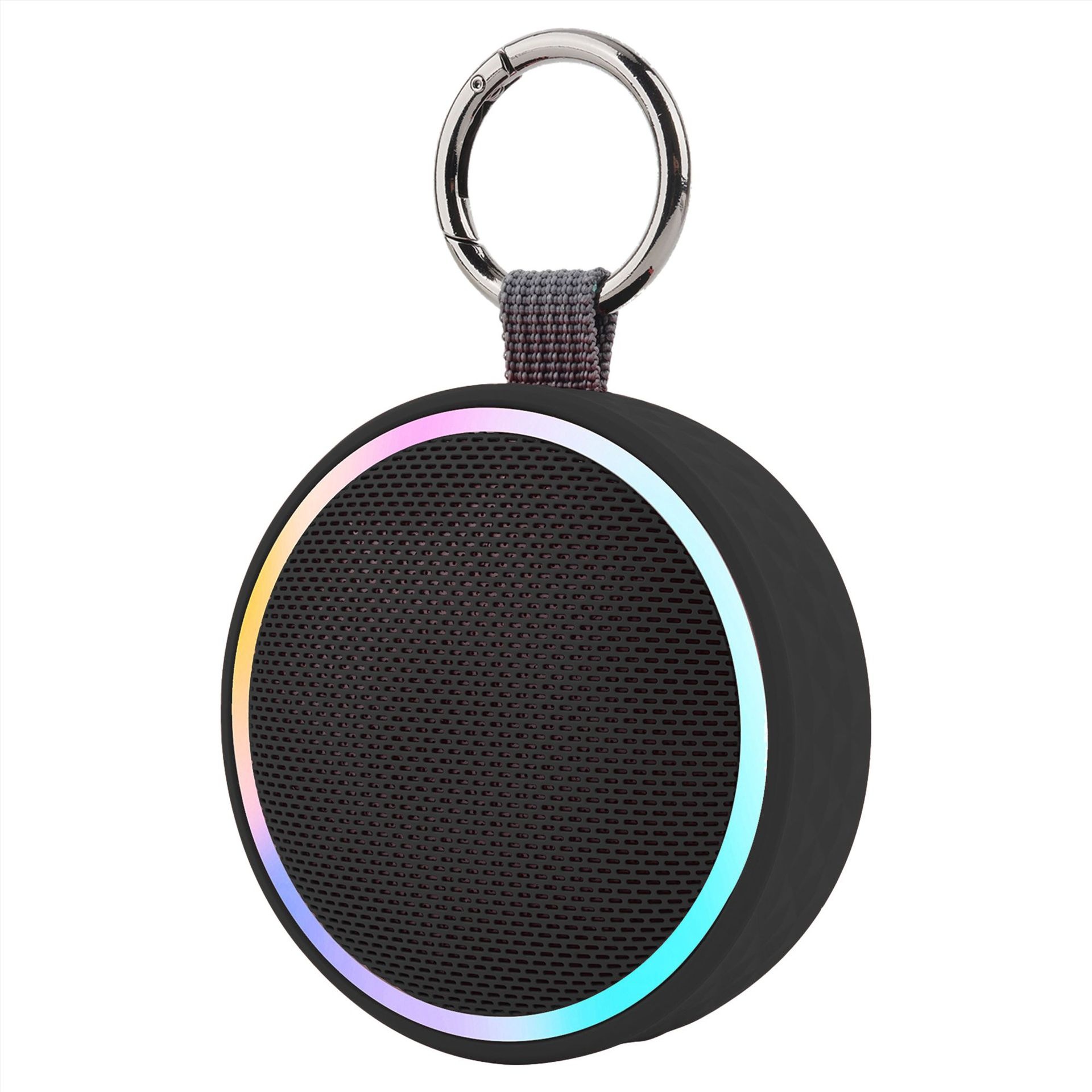 Waterproof Portable Bluetooth Speaker with RGB Lights & Clip