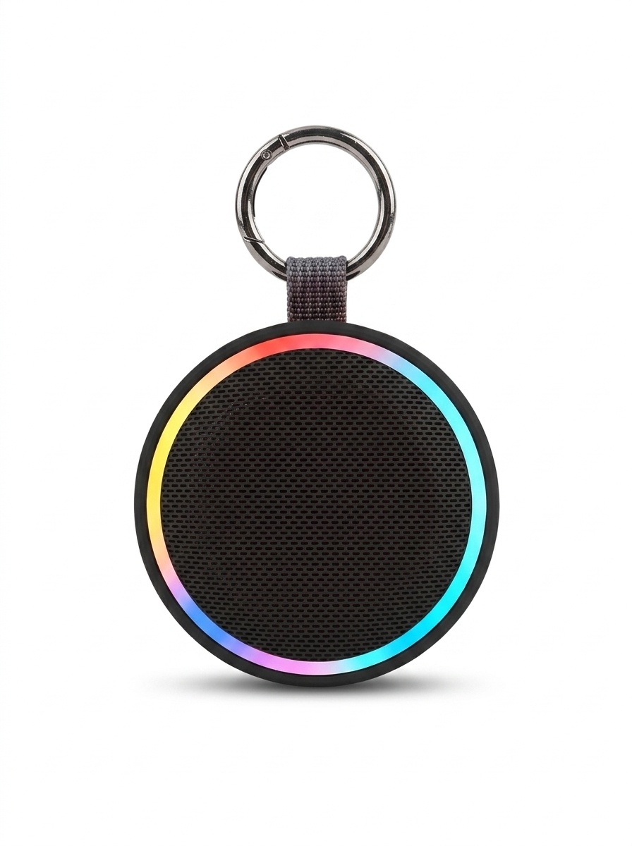 Waterproof Portable Bluetooth Speaker with RGB Lights & Clip