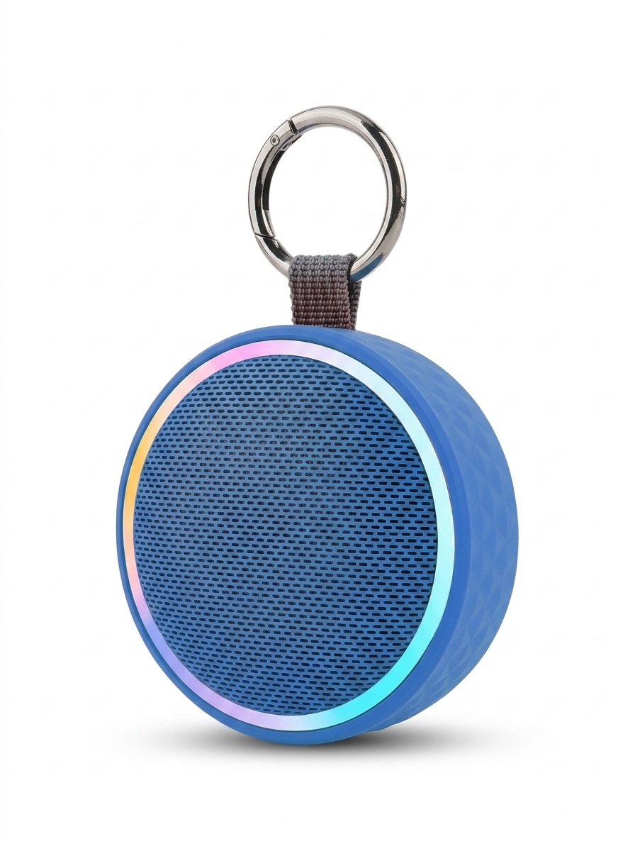 Waterproof Portable Bluetooth Speaker with RGB Lights & Clip