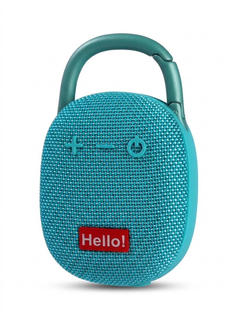 Portable Waterproof Bluetooth Speaker with Carabiner Clip