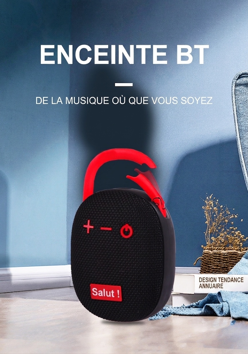 Enceinte Bluetooth portable étanche avec mousqueton