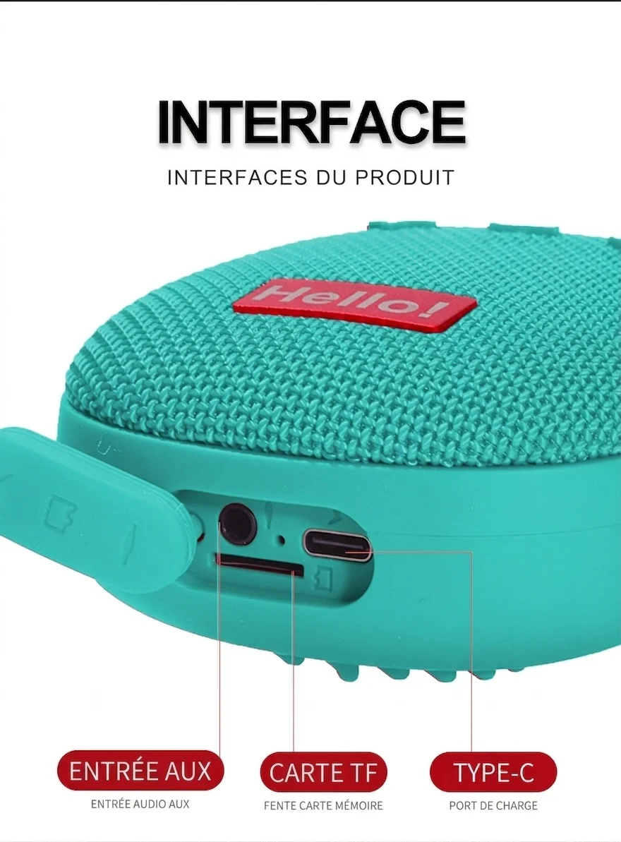 Enceinte Bluetooth portable étanche avec mousqueton