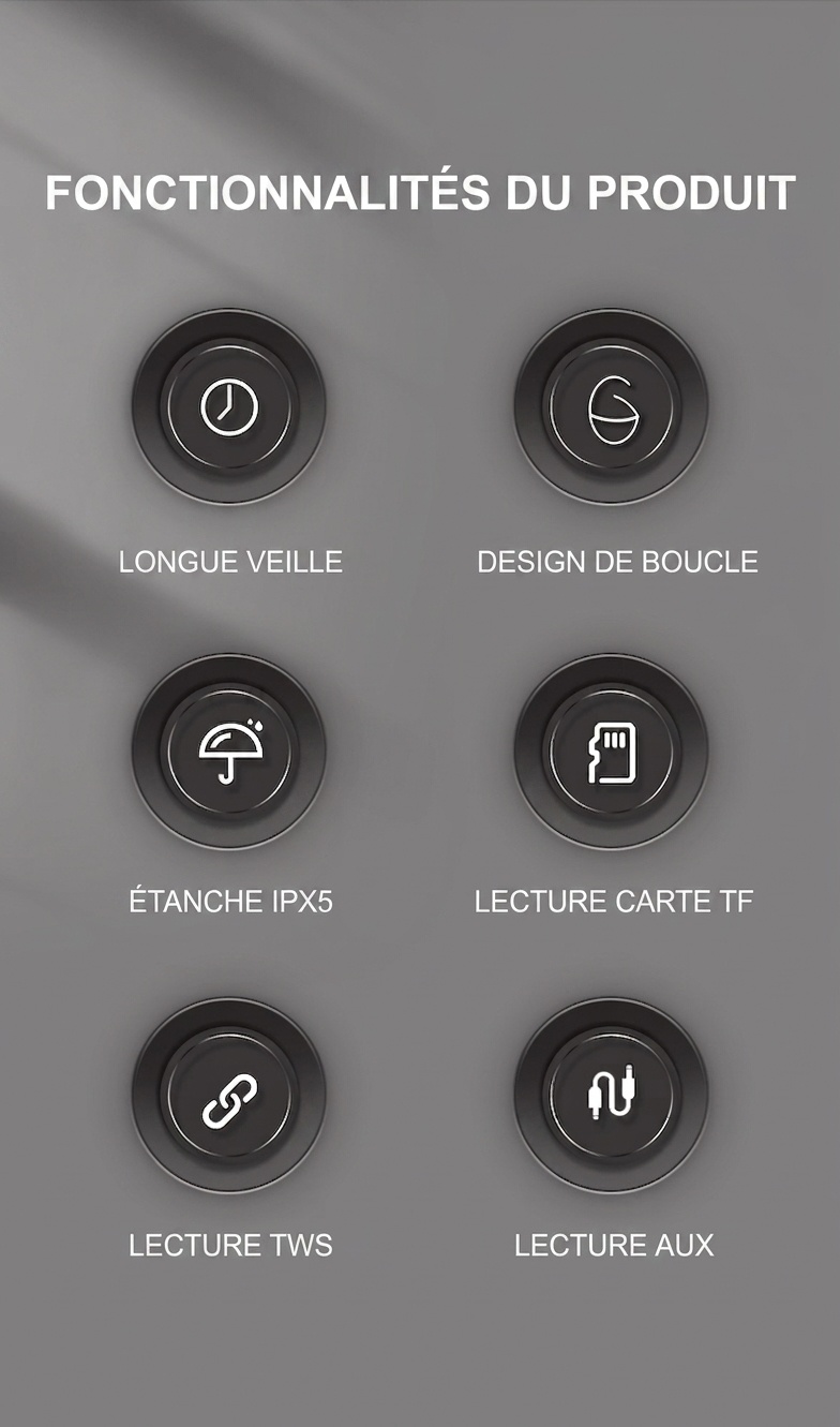 Enceinte Bluetooth portable étanche avec mousqueton