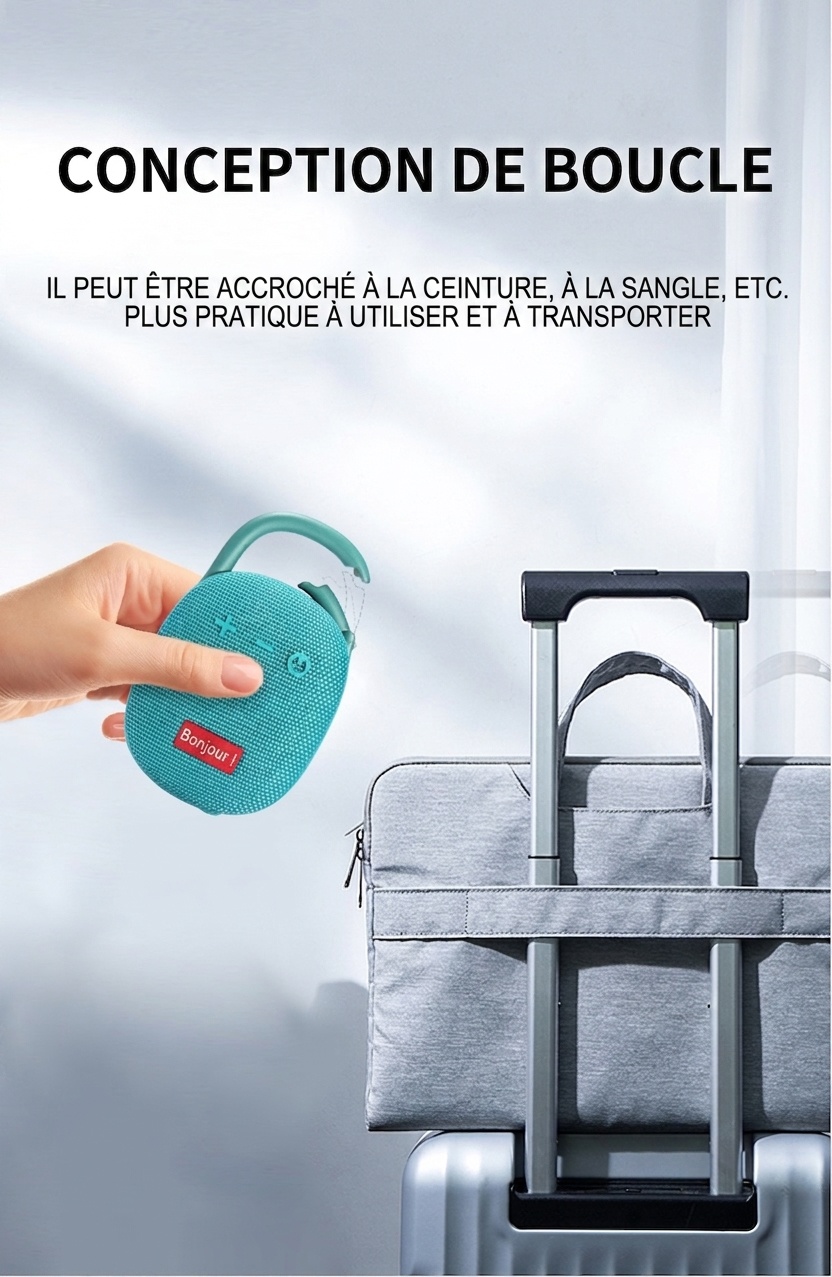 Enceinte Bluetooth portable étanche avec mousqueton