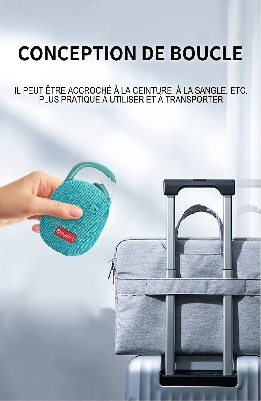 Enceinte Bluetooth portable étanche avec mousqueton