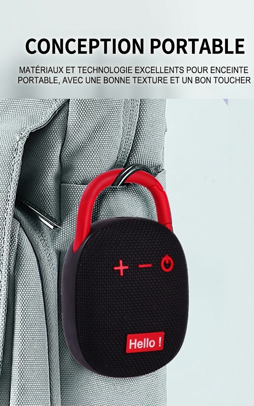 Enceinte Bluetooth portable étanche avec mousqueton