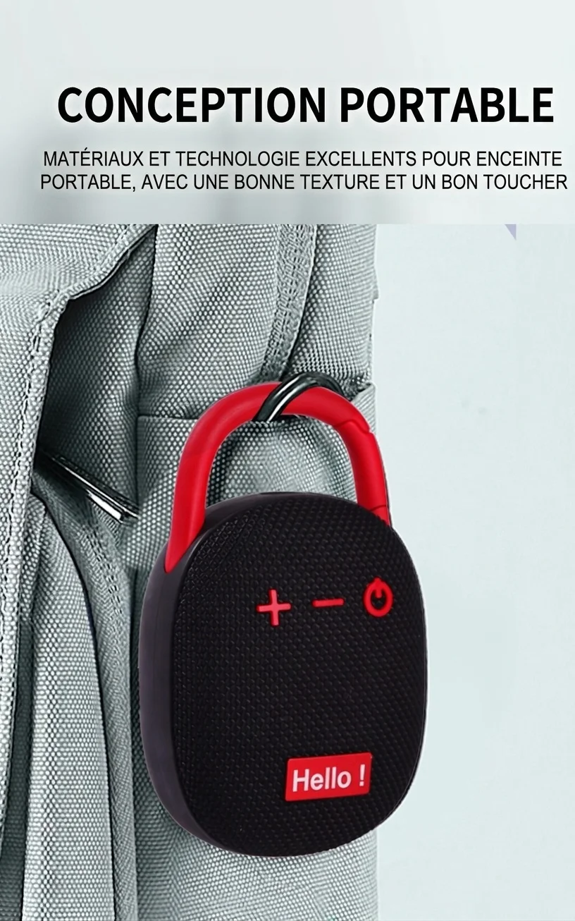 Enceinte Bluetooth portable étanche avec mousqueton