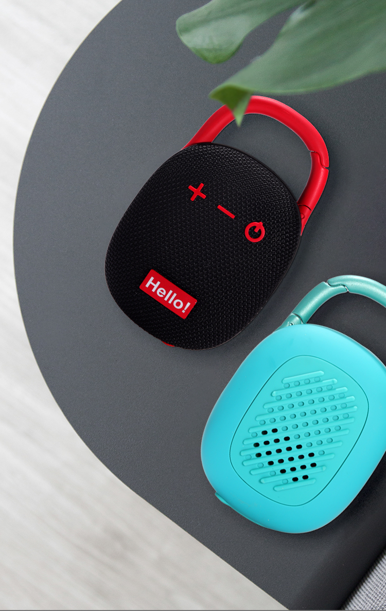 Portable Waterproof Bluetooth Speaker with Carabiner Clip
