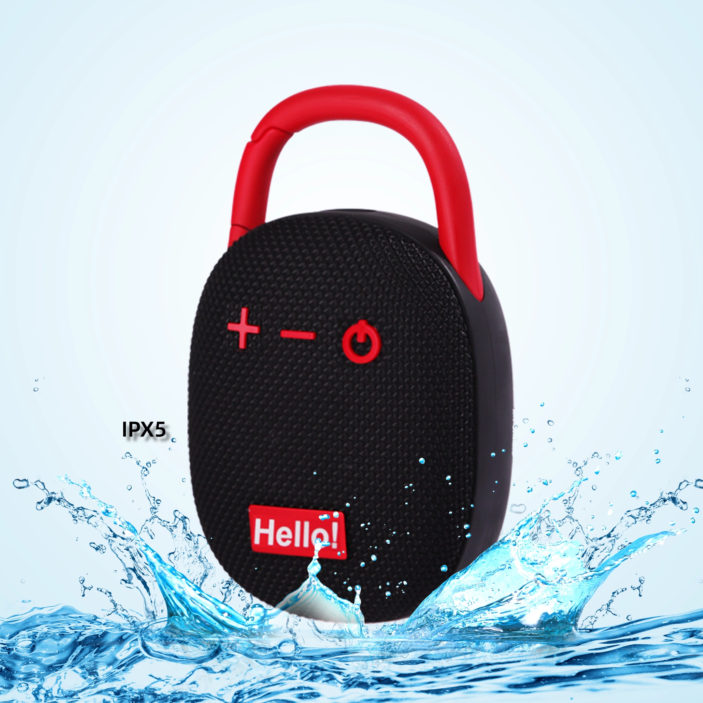 Portable Waterproof Bluetooth Speaker with Carabiner Clip
