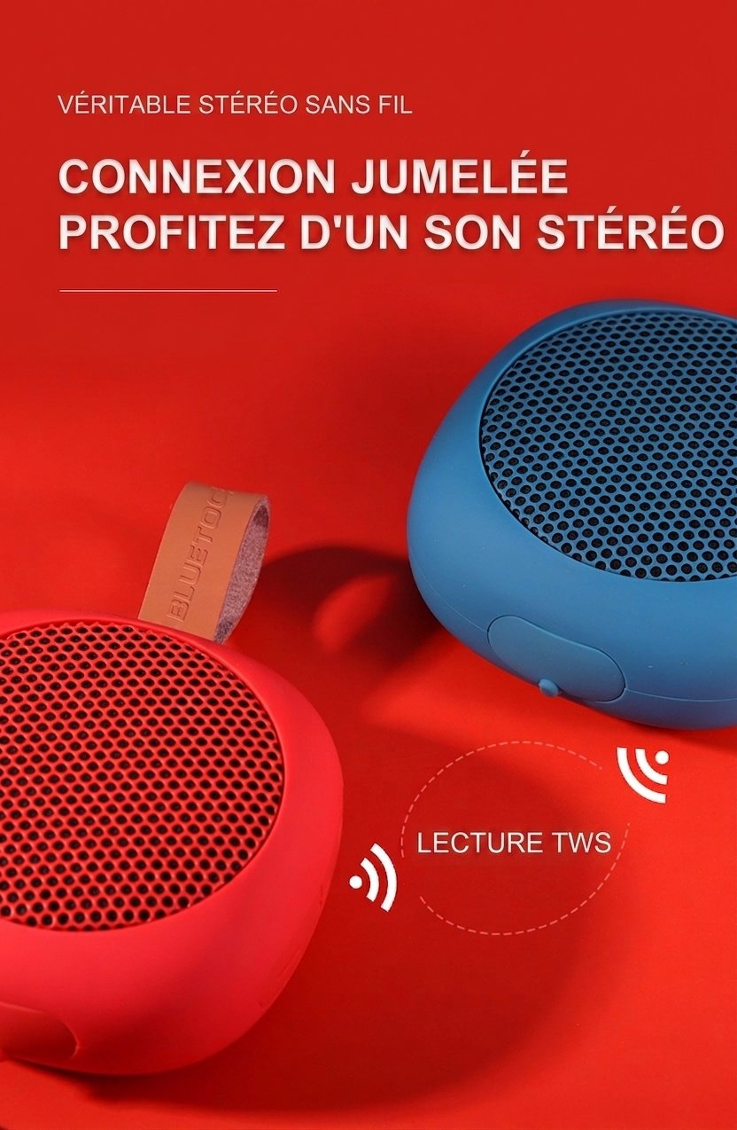 Enceinte Bluetooth portable avec bandoulière - Étanche