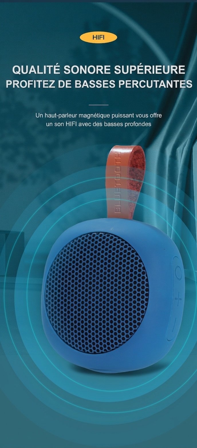Enceinte Bluetooth portable avec bandoulière - Étanche