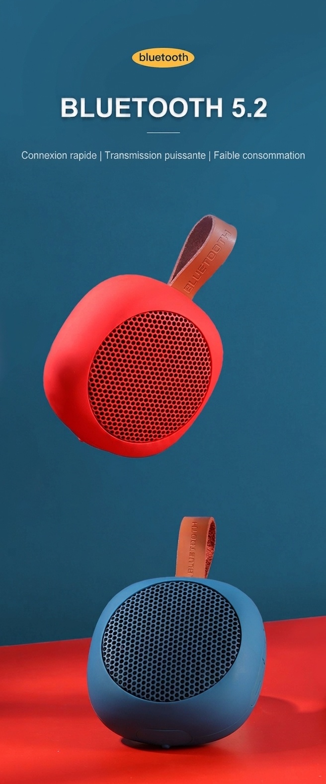 Enceinte Bluetooth portable avec bandoulière - Étanche