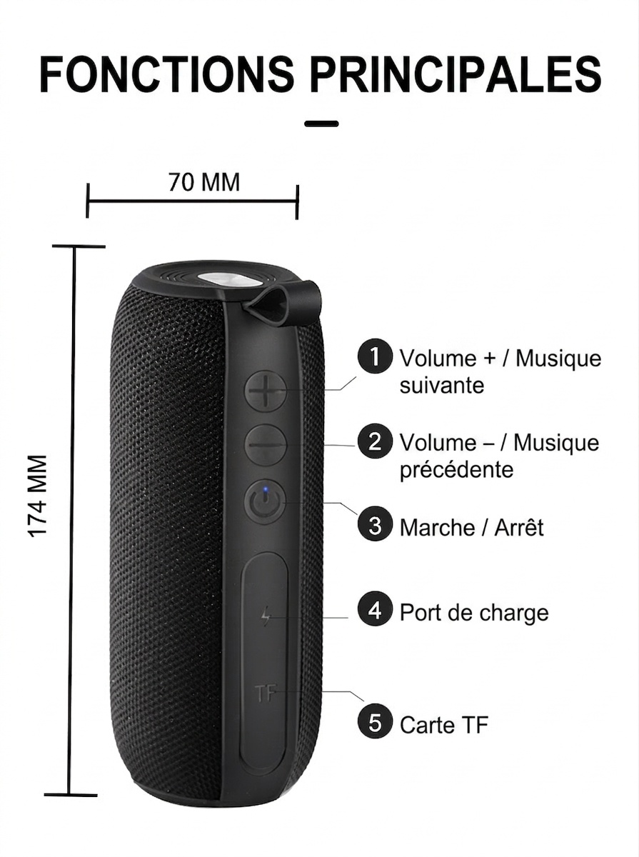 Enceinte Bluetooth portable puissante - Son extérieur étanche