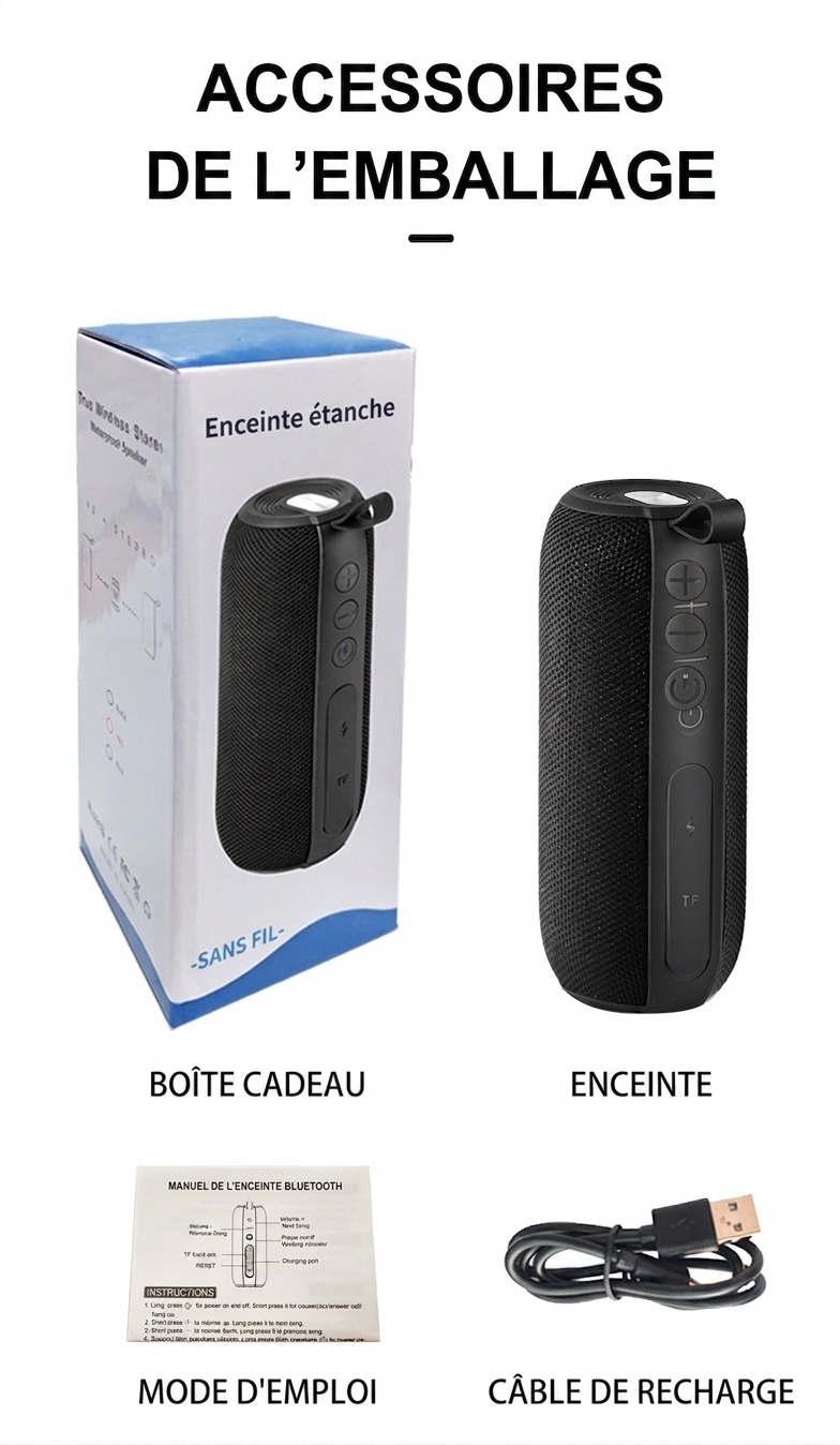 Enceinte Bluetooth portable puissante - Son extérieur étanche