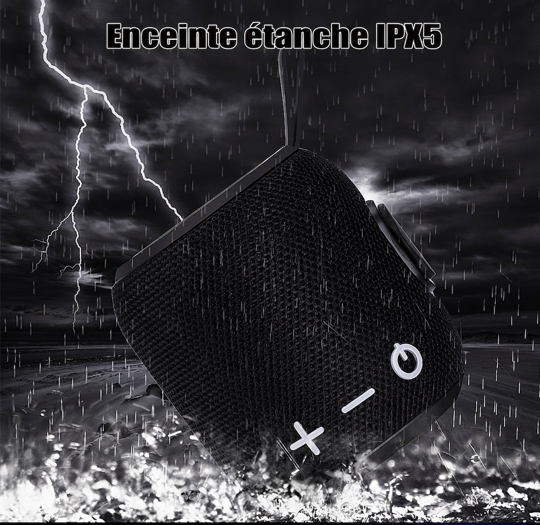 Enceinte Bluetooth portable étanche IPX6 avec dragonne