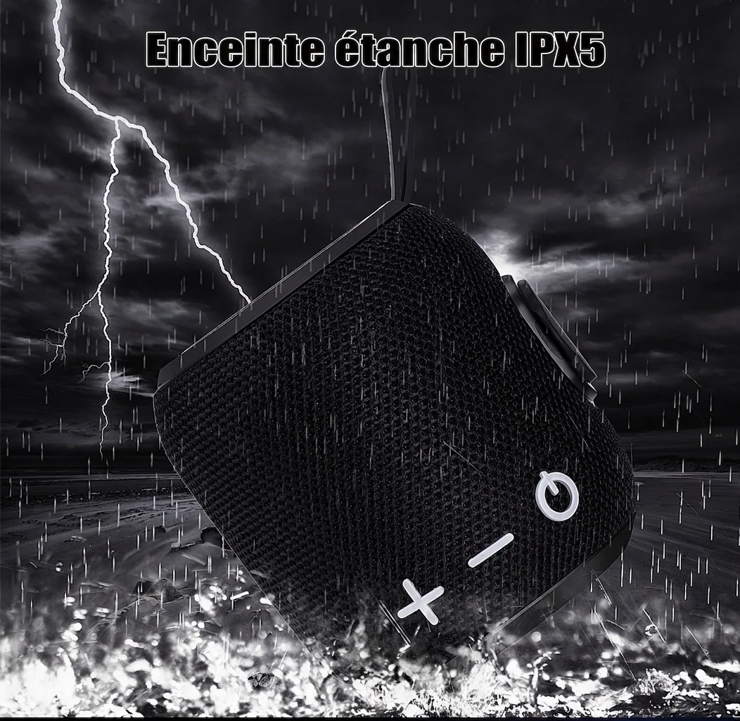 Enceinte Bluetooth portable étanche IPX6 avec dragonne
