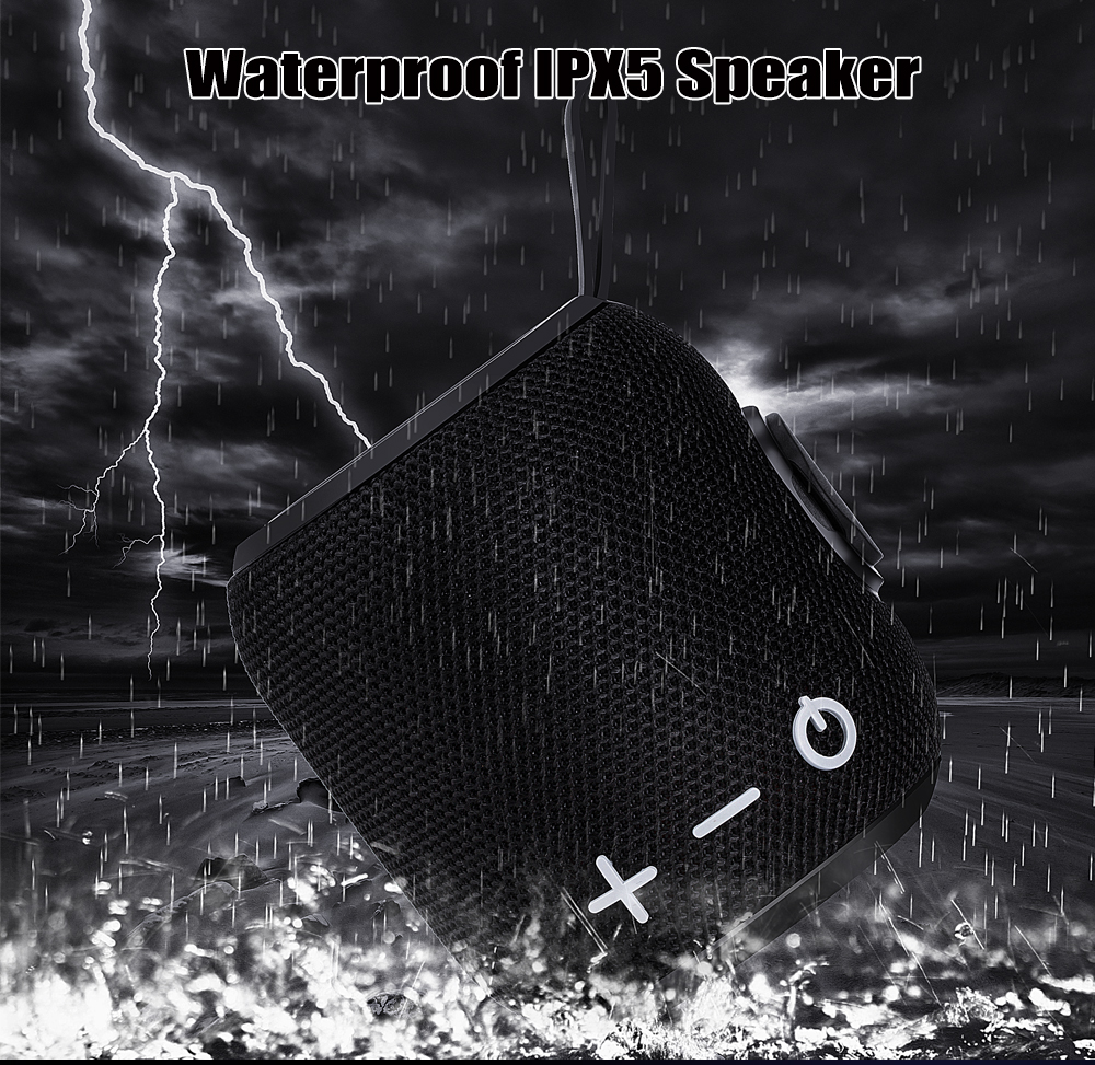 Portable Bluetooth Speaker with IPX6 Waterproof & Carry Strap