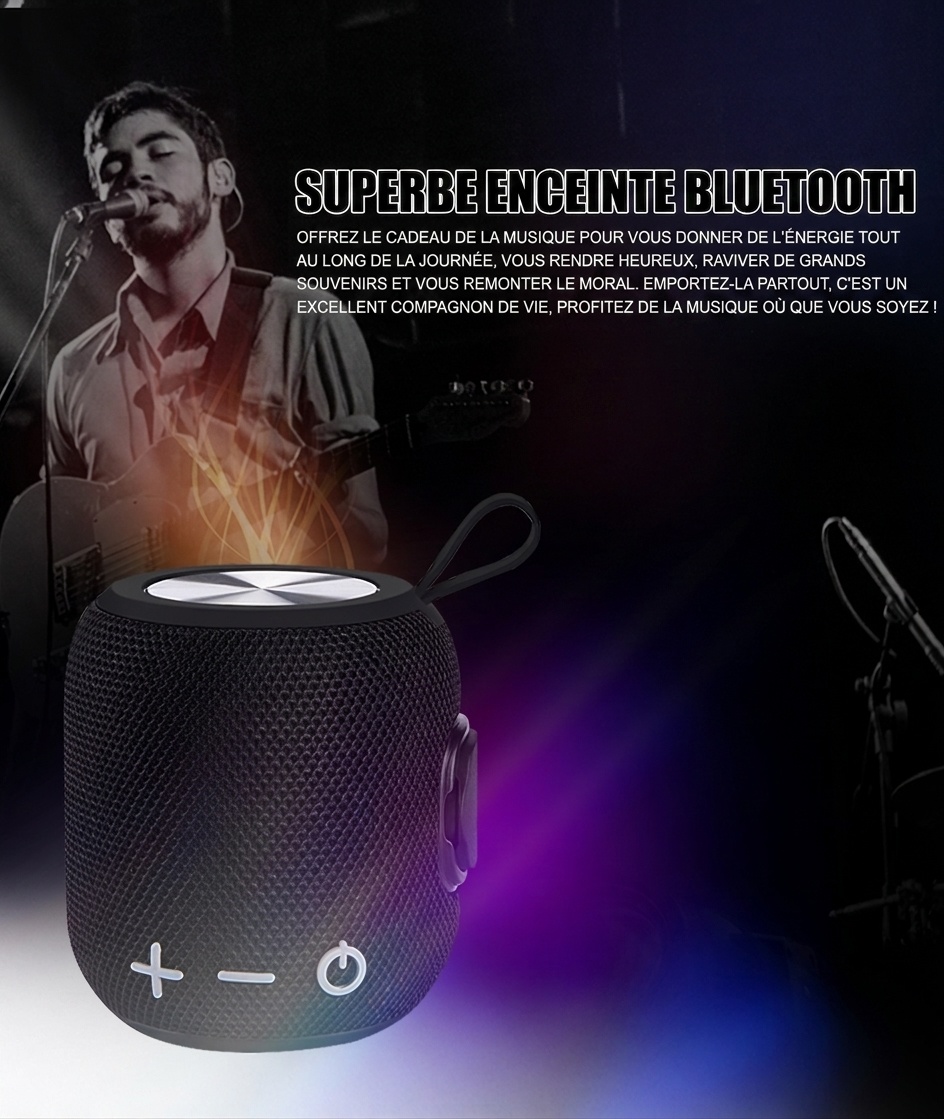 Enceinte Bluetooth portable étanche IPX6 avec dragonne
