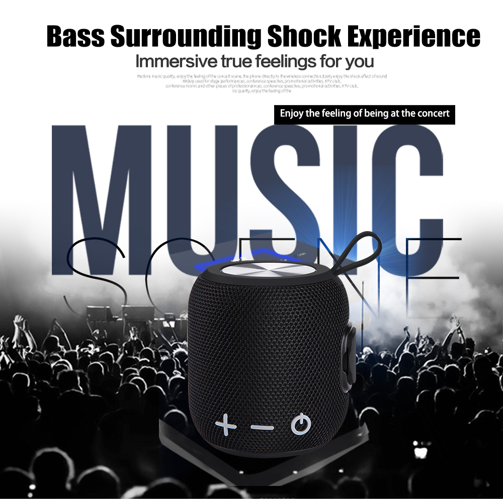 Portable Bluetooth Speaker with IPX6 Waterproof & Carry Strap