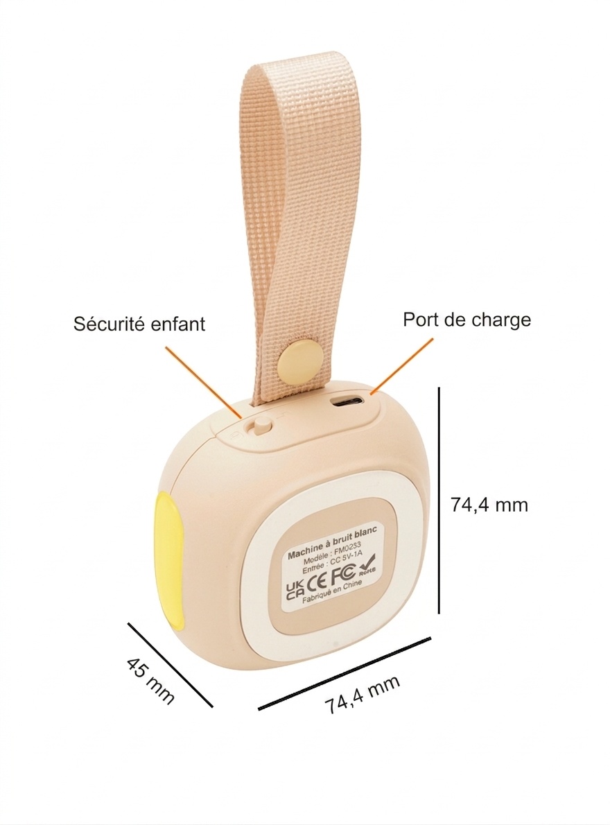Enceinte Bluetooth portable à bruit blanc avec veilleuse et minuterie