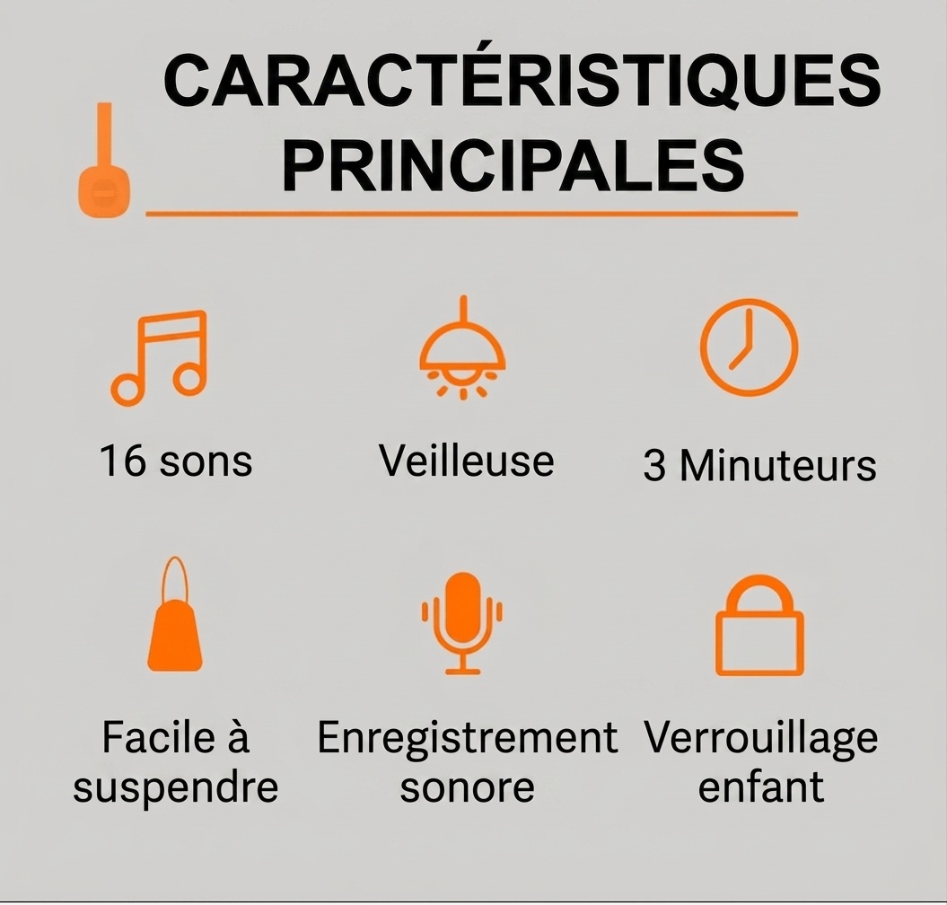 Enceinte Bluetooth portable à bruit blanc avec veilleuse et minuterie