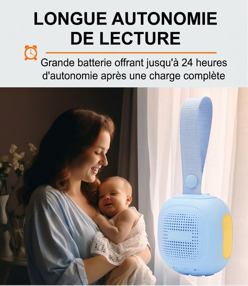 Enceinte Bluetooth portable à bruit blanc avec veilleuse et minuterie