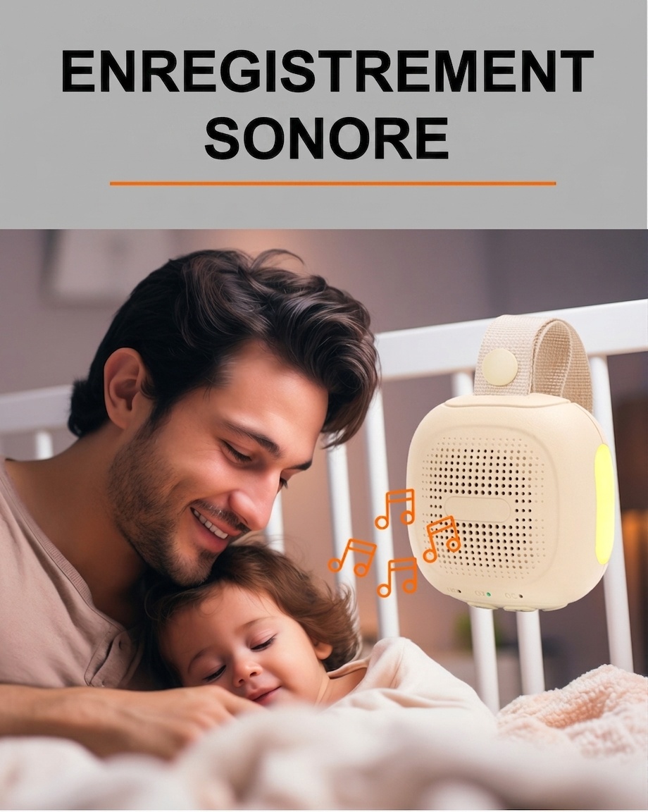 Enceinte Bluetooth portable à bruit blanc avec veilleuse et minuterie