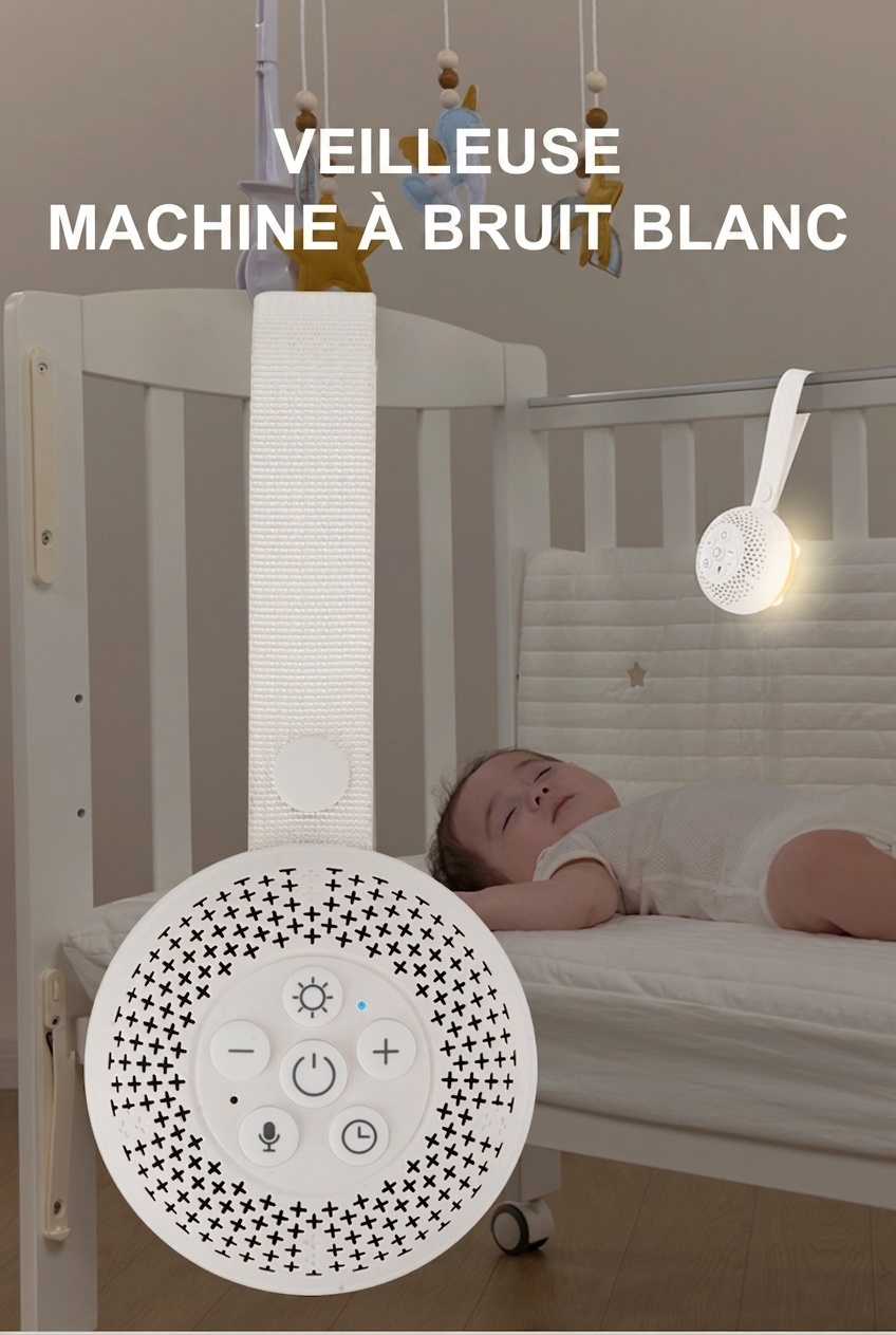 Enceinte Bluetooth portable à bruit blanc avec lumière d'aide au sommeil