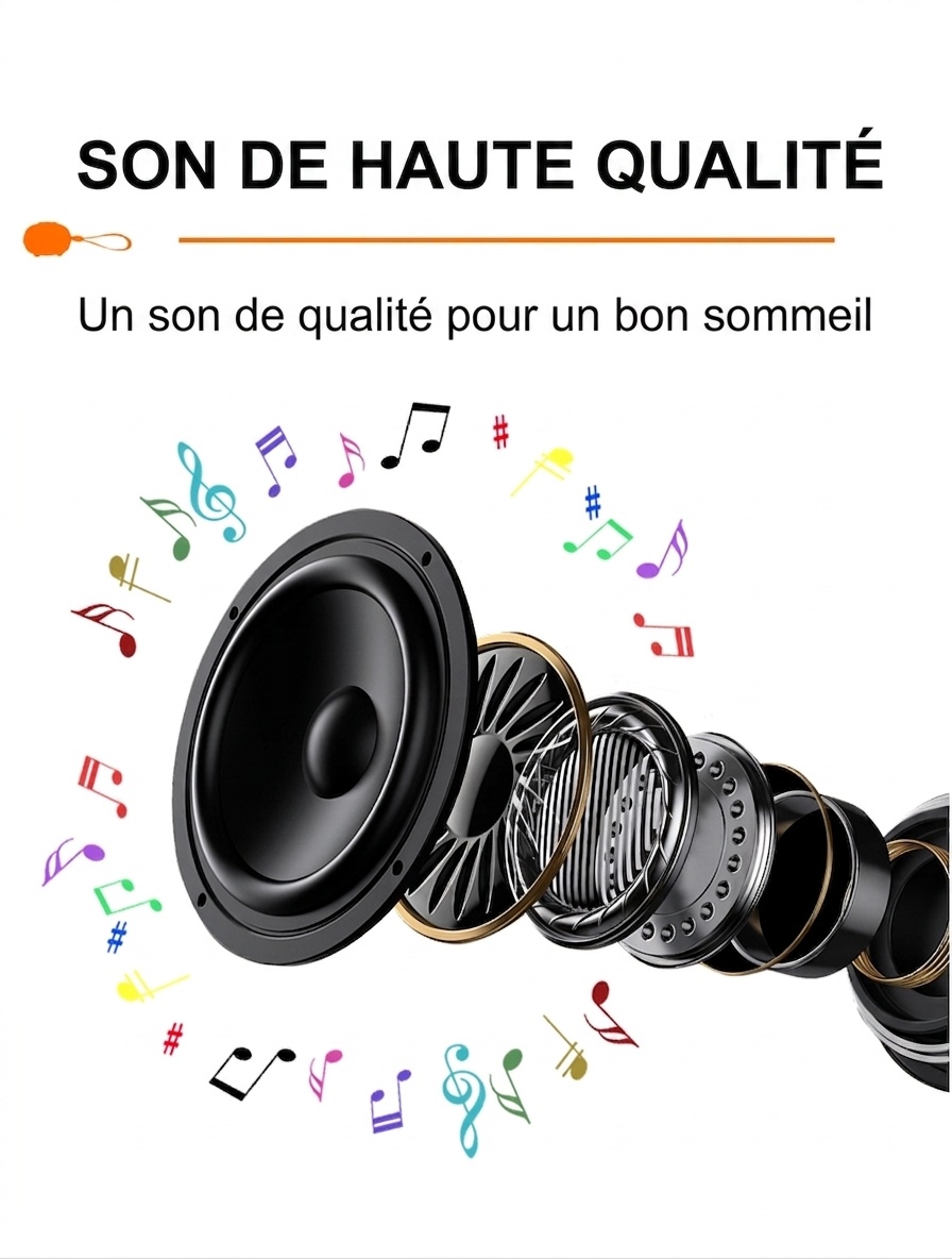 Enceinte Bluetooth portable à bruit blanc avec lumière d'aide au sommeil