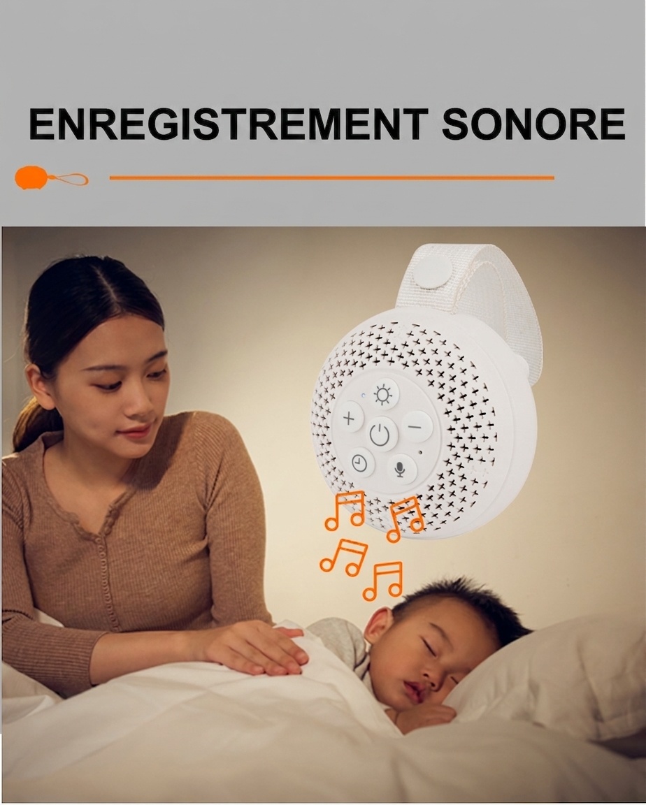 Enceinte Bluetooth portable à bruit blanc avec lumière d'aide au sommeil
