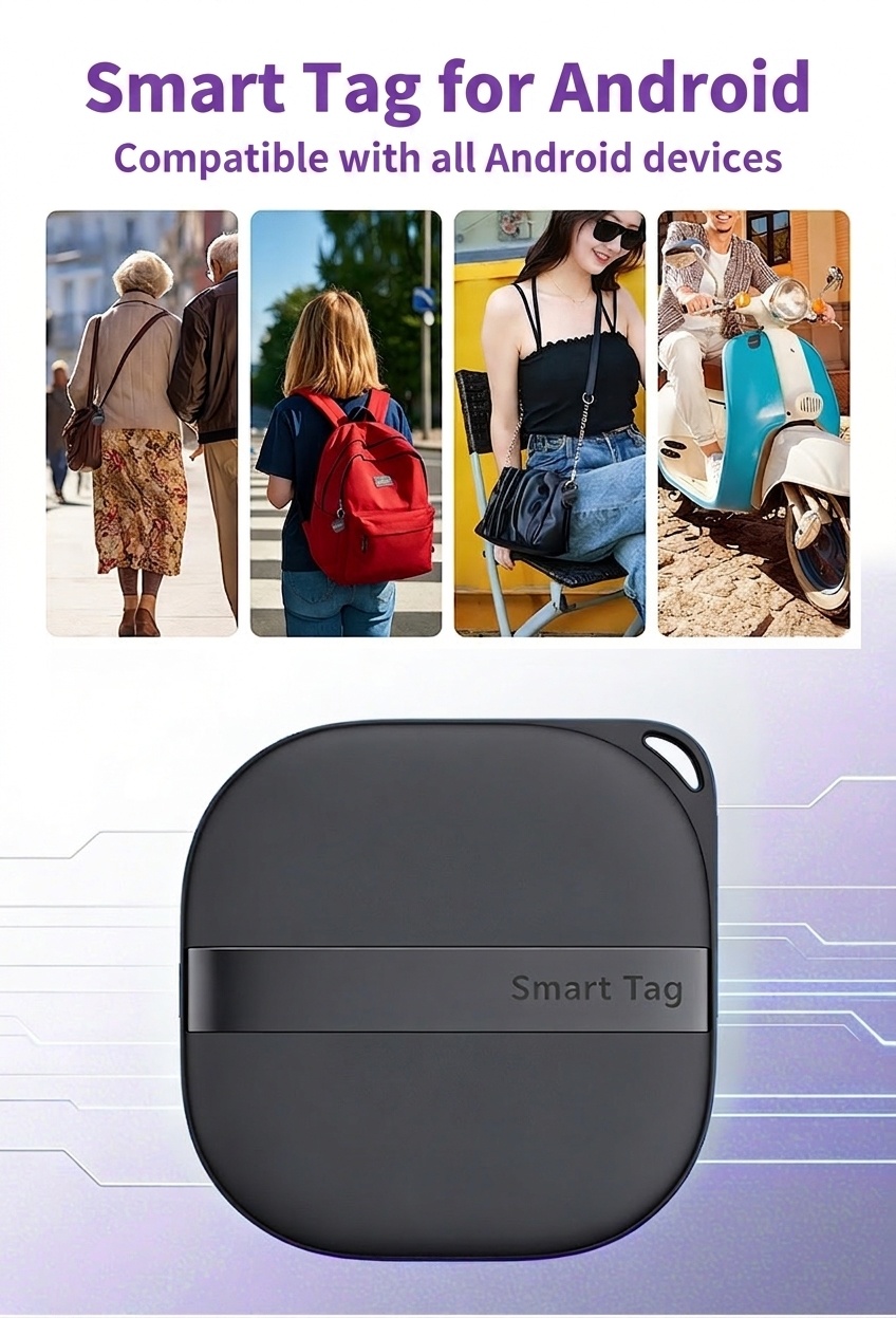 Smart Tag Item Finder for Android, Google Find Hub Compatible, Bluetooth Tracker for Keys, Wallet, Luggage, IPX6 Water Resistant, 365-Day Battery Life