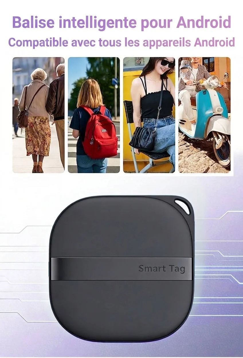 Localisateur d'objets intelligent pour Android, compatible avec Google Find Hub, traceur Bluetooth pour clés, portefeuille, bagages, résistant à l'eau IPX6, autonomie de 365 jours