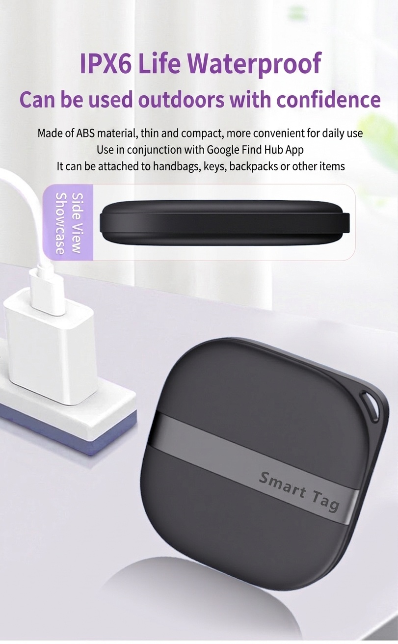 Smart Tag Item Finder for Android, Google Find Hub Compatible, Bluetooth Tracker for Keys, Wallet, Luggage, IPX6 Water Resistant, 365-Day Battery Life