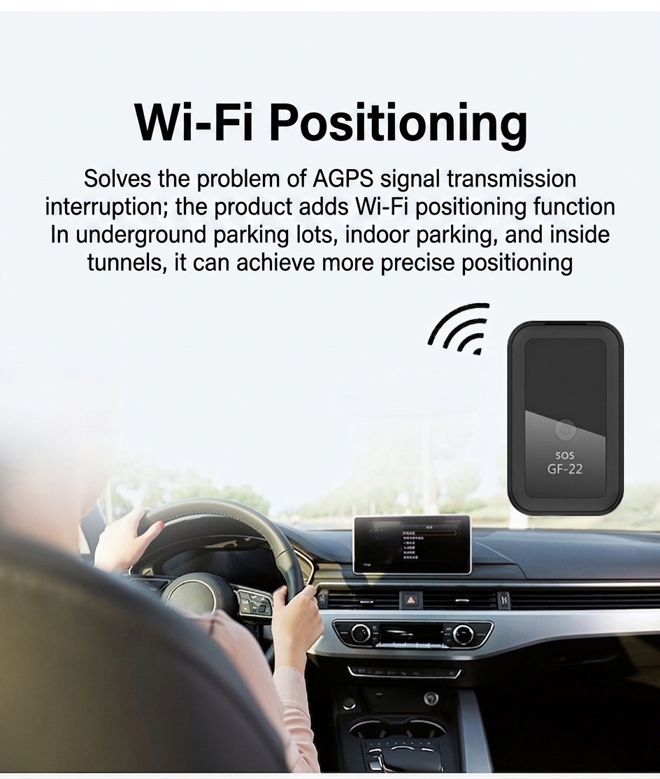GF-22 Mini GPS Tracker for Vehicles, Kids, Elderly, Real-Time Tracking Device with SOS Emergency Call, Magnetic Mount, Water Resistant