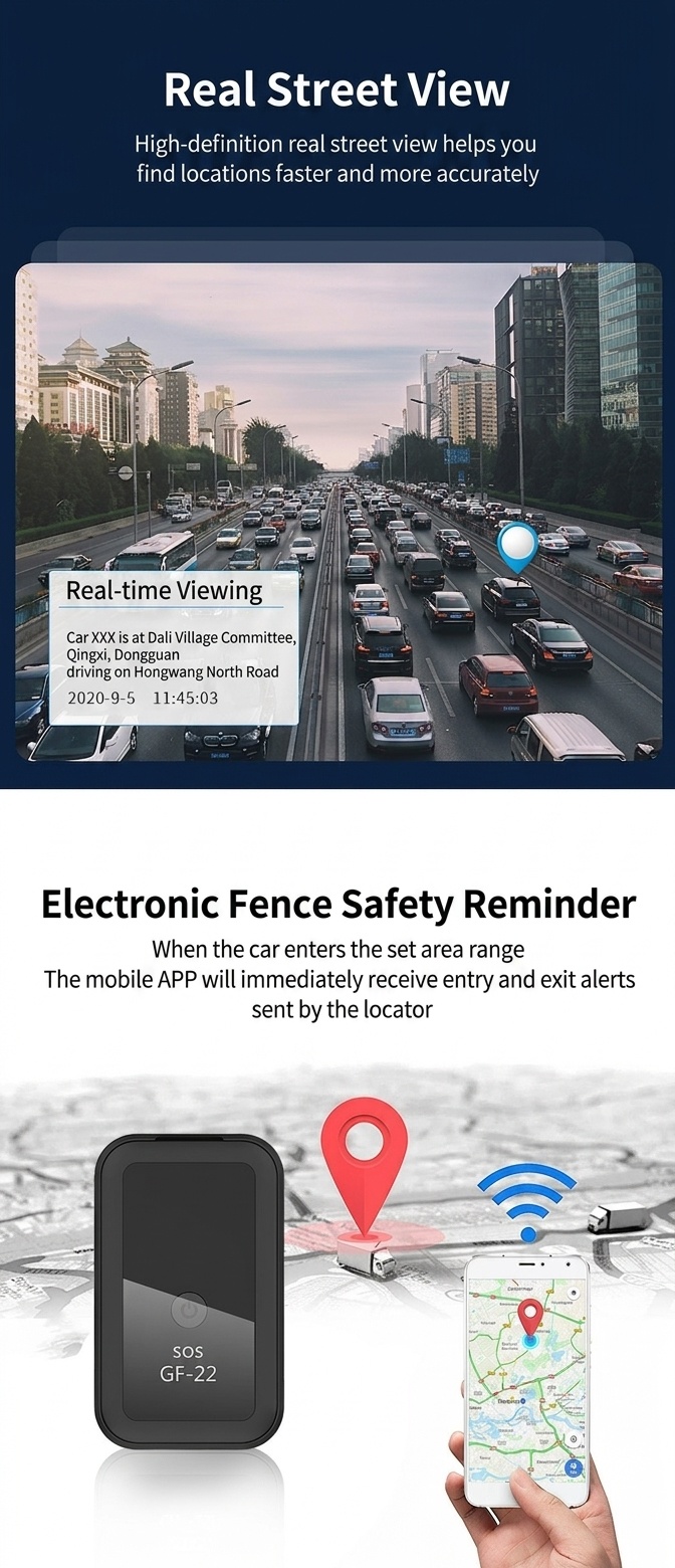 GF-22 Mini GPS Tracker for Vehicles, Kids, Elderly, Real-Time Tracking Device with SOS Emergency Call, Magnetic Mount, Water Resistant