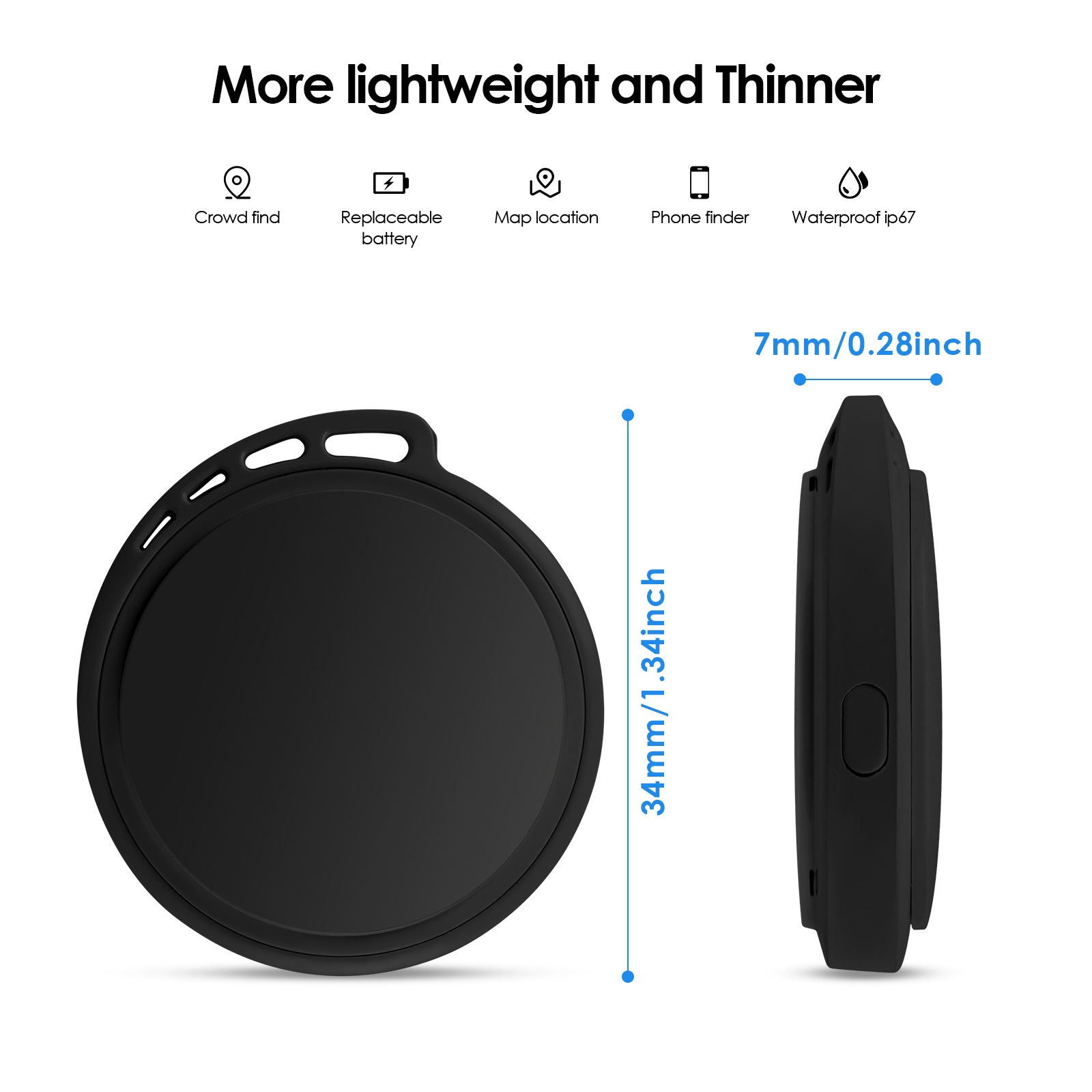 Locate Pro YN-82 Smart Item Finder, Bluetooth Tracker Compatible with Apple Find My, Global Positioning, IP67 Waterproof, 1-Year Battery Life
