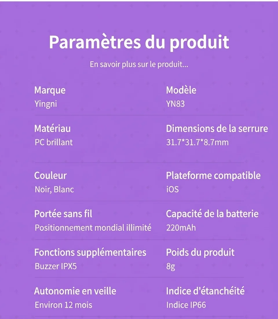 Localisateur d'objets intelligent Locate Pro, traceur Bluetooth compatible avec Localiser d'Apple, géolocalisation, étanchéité IP67, autonomie d'un an