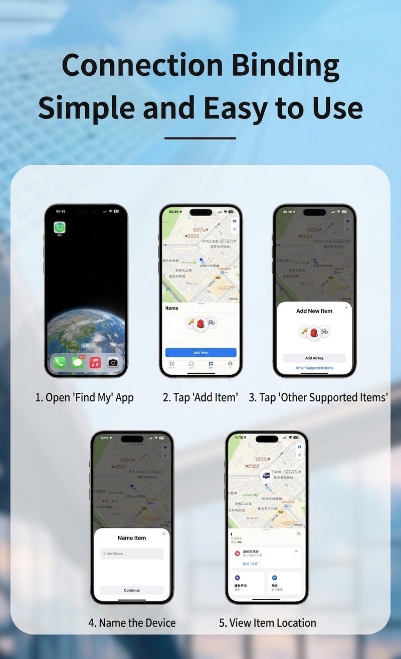 Locate Pro YN-82 Smart Item Finder, Bluetooth Tracker Compatible with Apple Find My, Global Positioning, IP67 Waterproof, 1-Year Battery Life