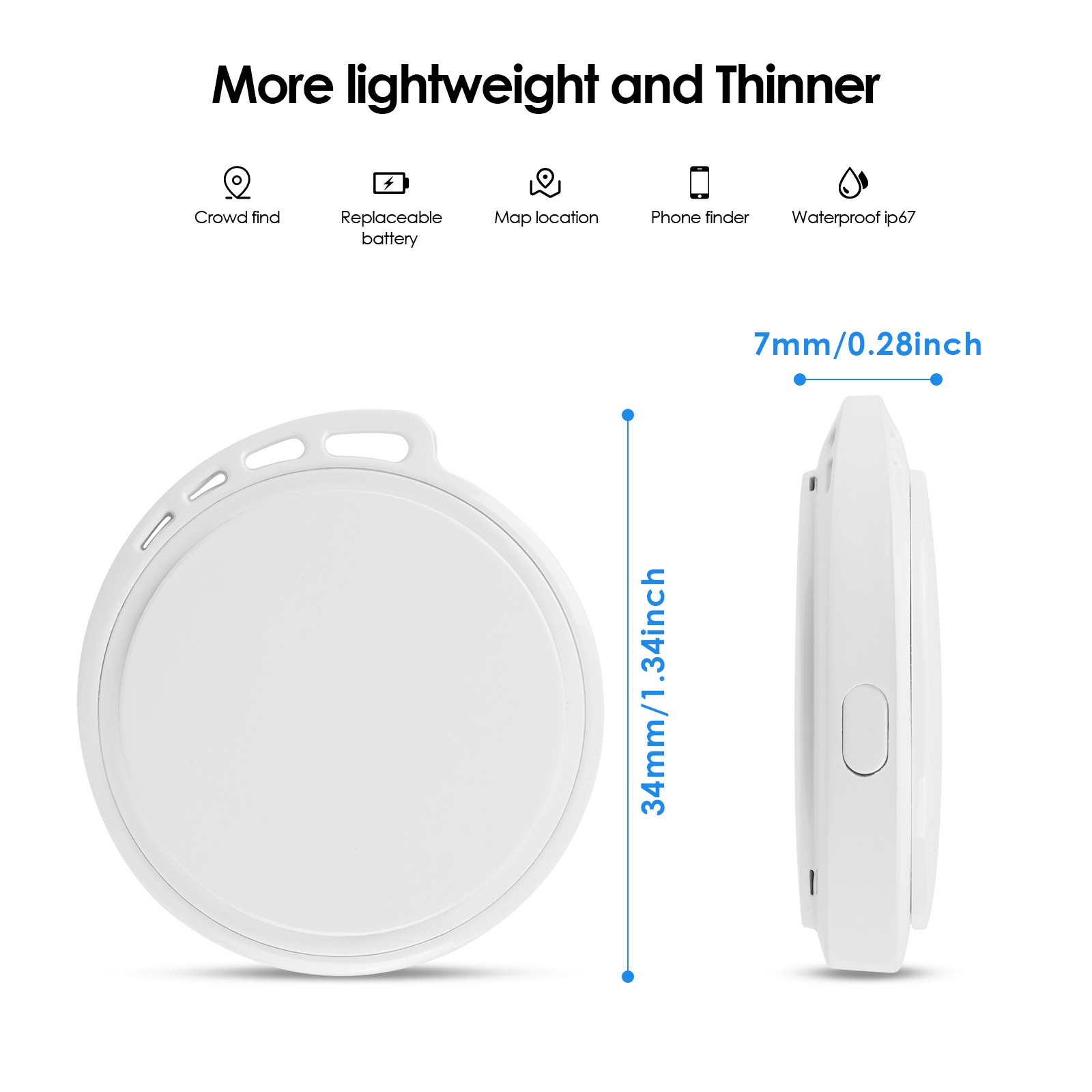 Locate Pro YN-82 Smart Item Finder, Bluetooth Tracker Compatible with Apple Find My, Global Positioning, IP67 Waterproof, 1-Year Battery Life
