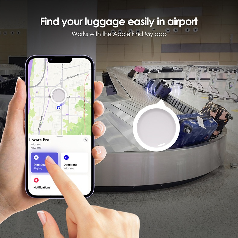 Locate Pro YN-84 Smart Item Finder, Bluetooth Tracker Compatible with Apple Find My, Global Positioning, IP67 Waterproof, 1-Year Battery Life