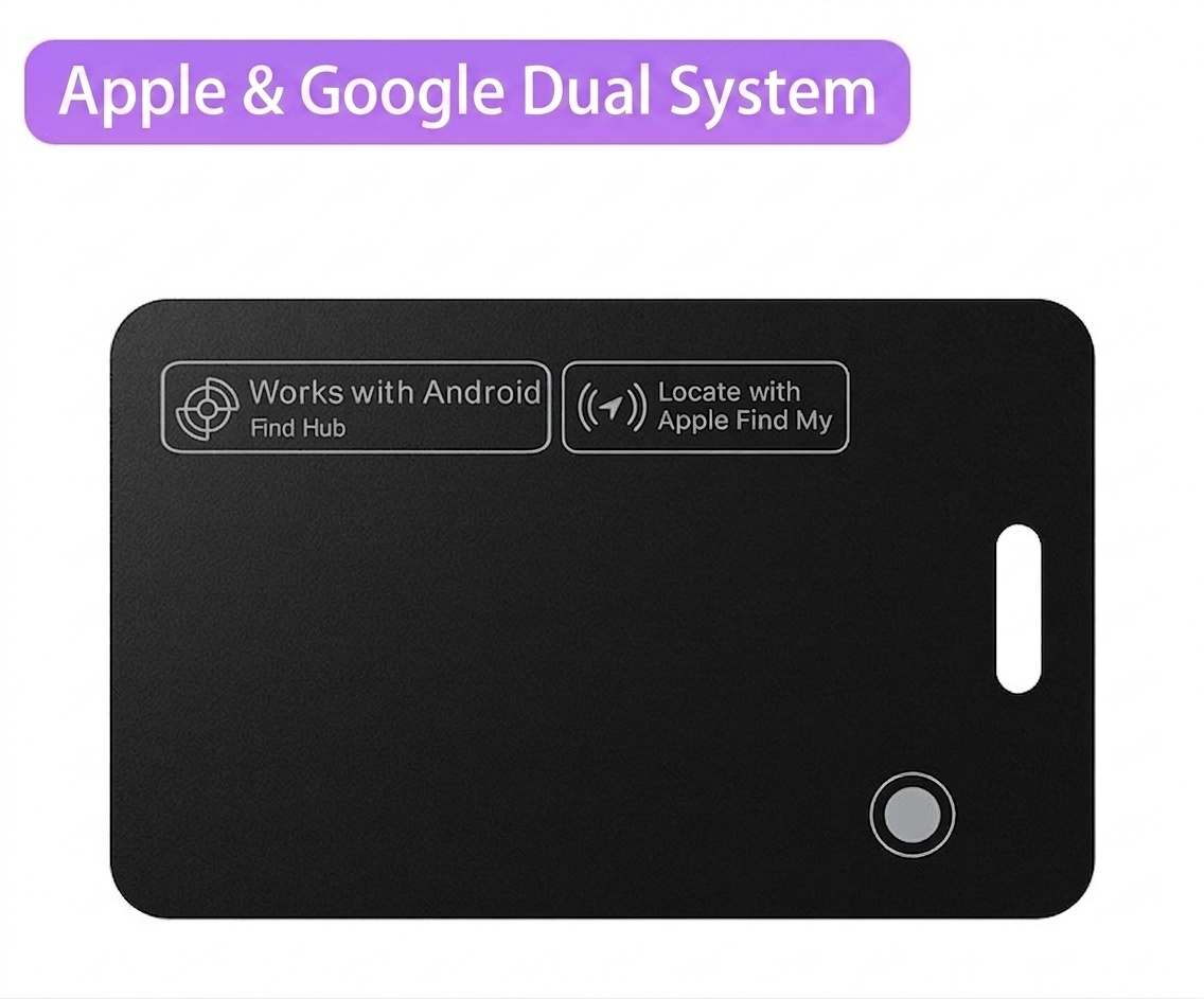 Ultra-Thin Smart Tracker Card, GPS Item Finder for Wallet, Compatible with Apple Find My & Android Find Hub, Wireless Charging, IPX7 Waterproof
