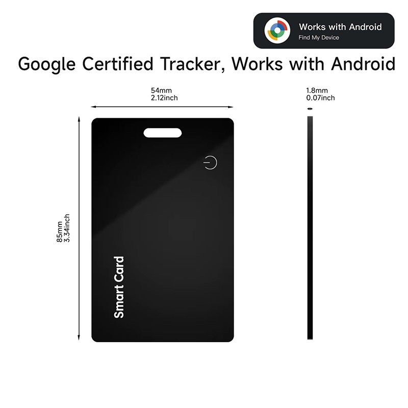 Ultra-Thin Smart Tracker Card, GPS Item Finder for Wallet, Compatible with Apple Find My & Android Find Hub, Wireless Charging, IPX7 Waterproof