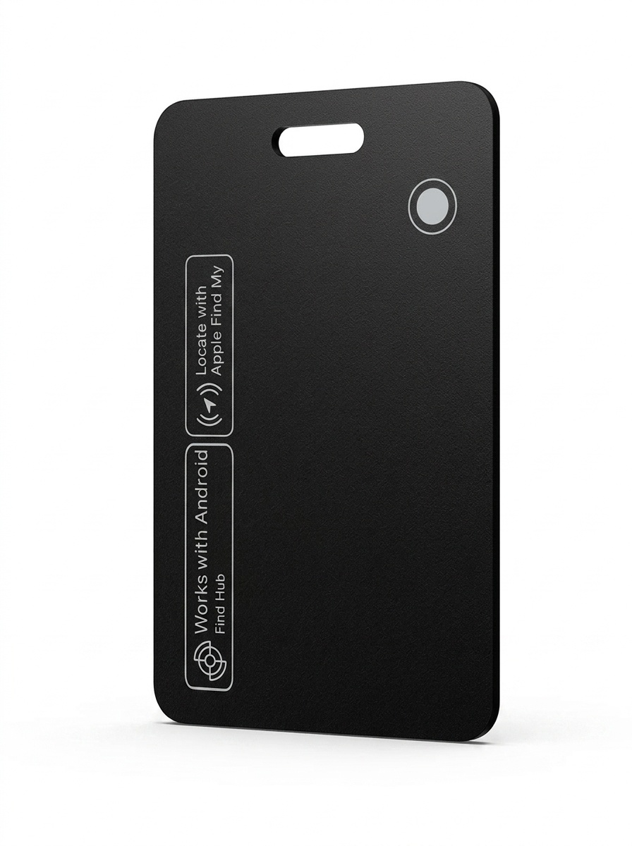Ultra-Thin Smart Tracker Card, GPS Item Finder for Wallet, Compatible with Apple Find My & Android Find Hub, Wireless Charging, IPX7 Waterproof
