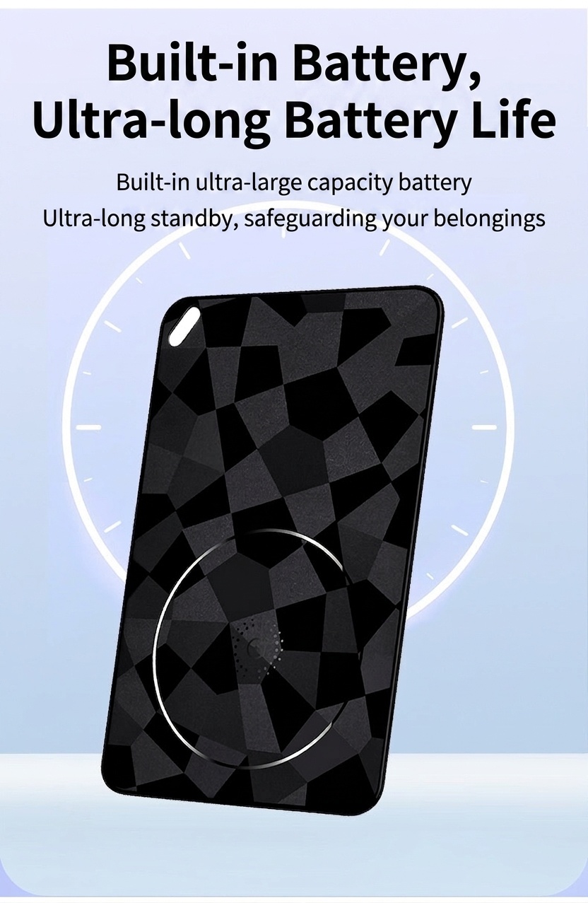 Smart Card Item Tracker for Wallet & Luggage, Compatible with Apple Find My & Android Find Hub, 2.6mm Ultra-Slim, Wireless Charging