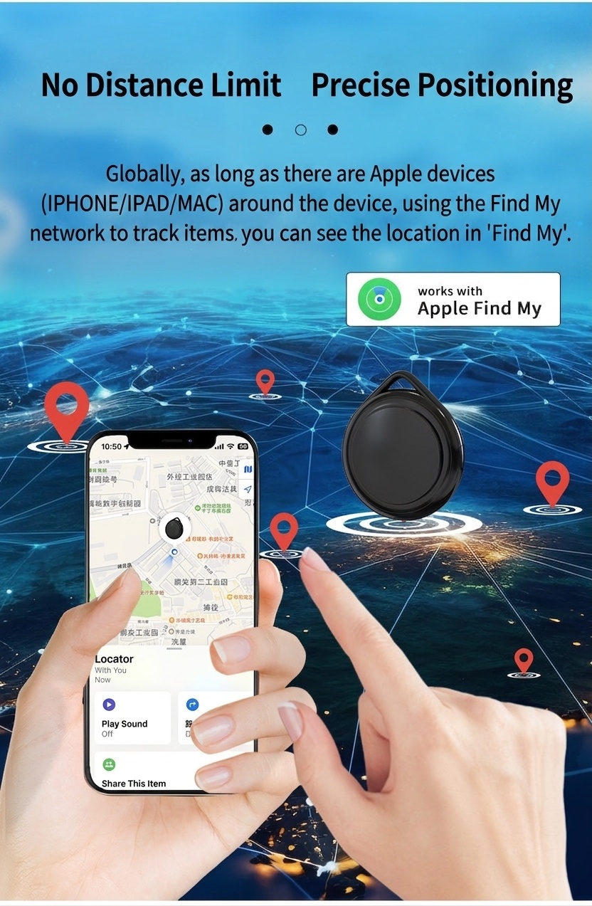 Localizador inteligente Apple Find My, dispositivo GPS antipérdida para objetos de valor, llaves y bolsos, localización global de precisión, resistente al agua, batería de 8 a 12 meses de duración.