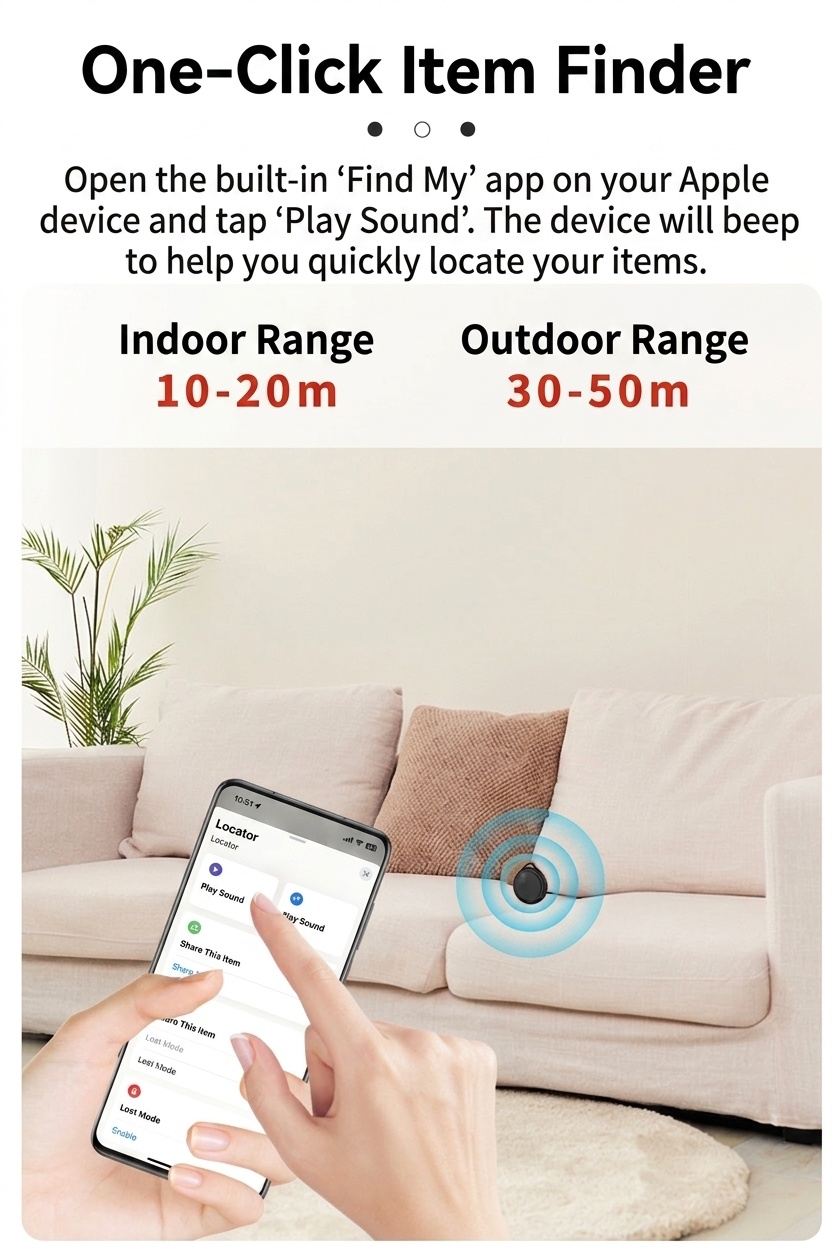 Localizador inteligente Apple Find My, dispositivo GPS antipérdida para objetos de valor, llaves y bolsos, localización global de precisión, resistente al agua, batería de 8 a 12 meses de duración.