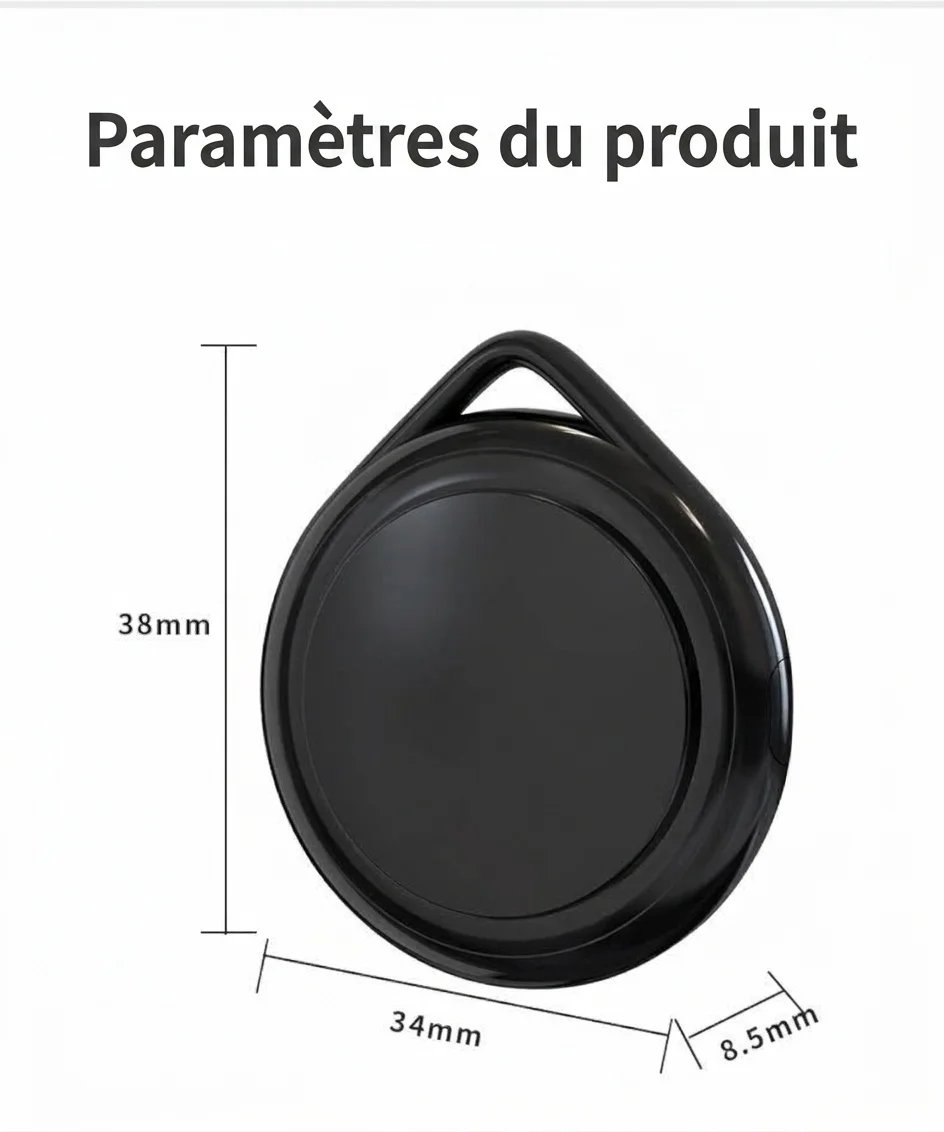 Localisateur intelligent Apple, dispositif GPS anti-perte pour objets de valeur, clés, sacs, localisation précise dans le monde entier, résistant à l'eau, autonomie de 8 à 12 mois.