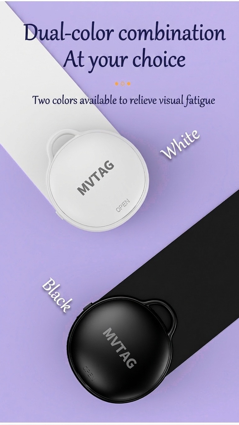 MVTAG Smart Anti-Loss Tracker, GPS Locator Compatible with Find My Device, IP67 Waterproof, 1-Year Replaceable Battery for Keys, Bags