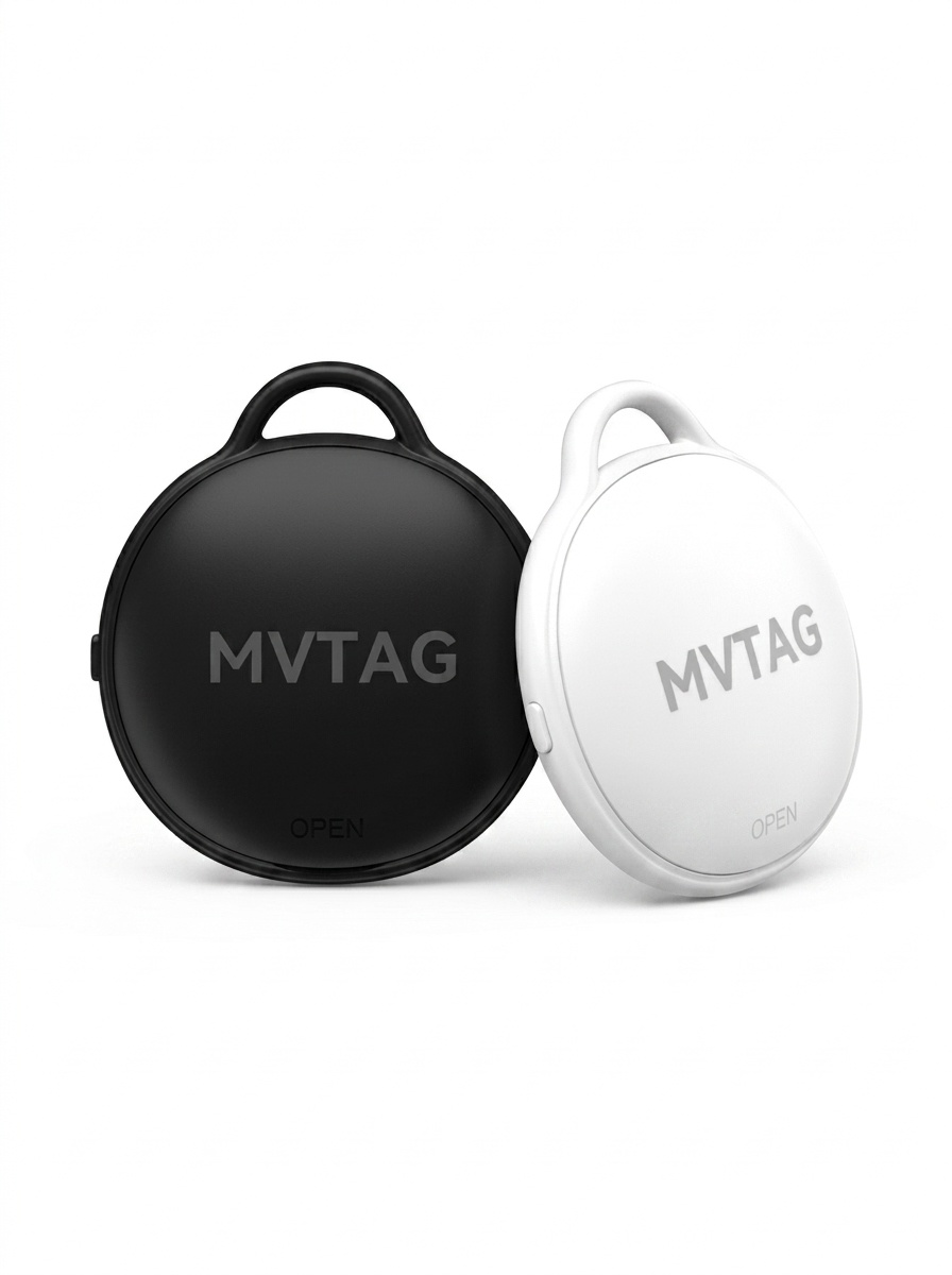MVTAG Smart Anti-Loss Tracker, GPS Locator Compatible with Find My Device, IP67 Waterproof, 1-Year Replaceable Battery for Keys, Bags