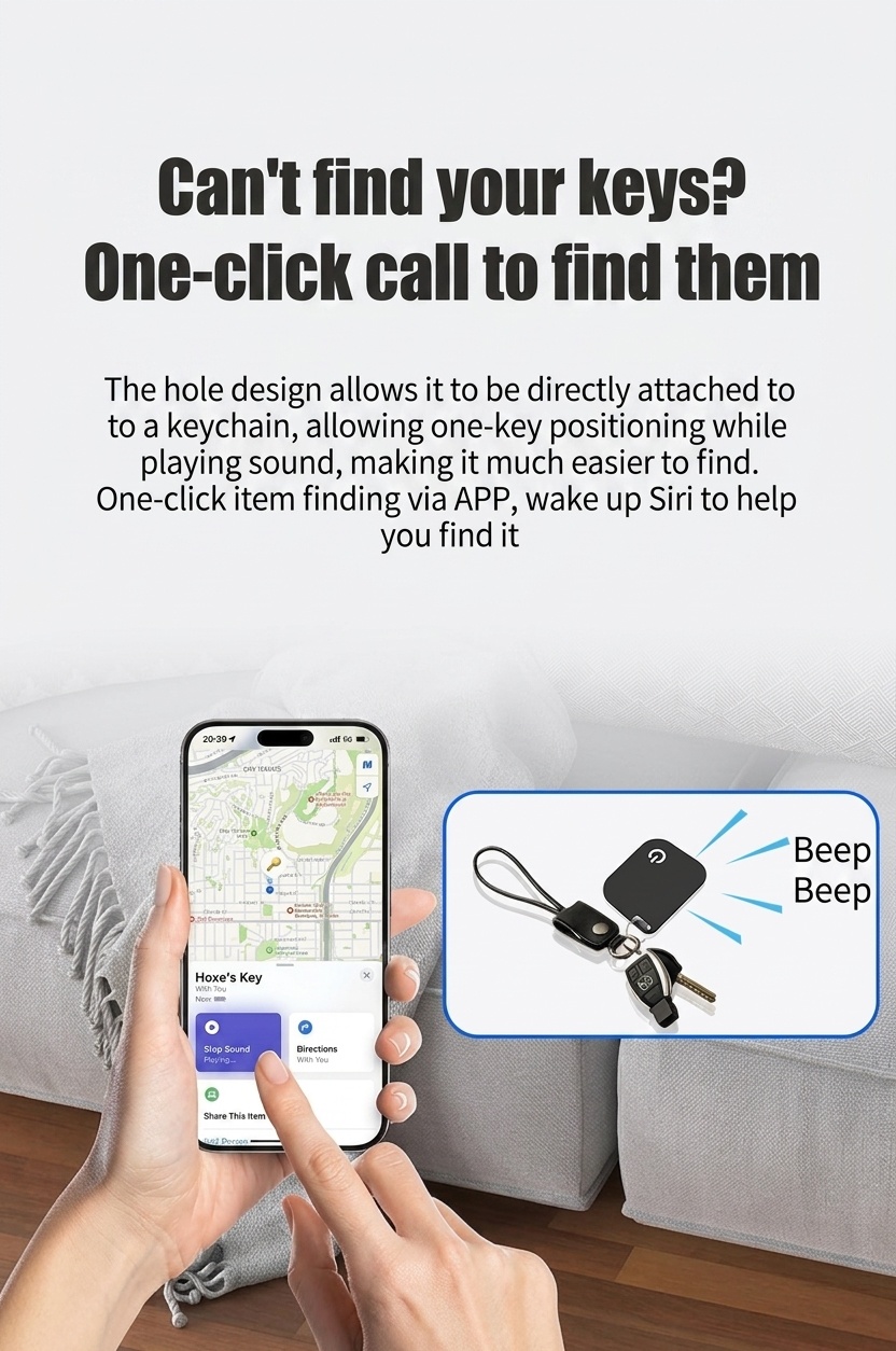 MFI Certified Smart Card Tracker for Apple Find My, Ultra-Slim Wallet & Key Finder, IP68 Waterproof, Wireless Charging